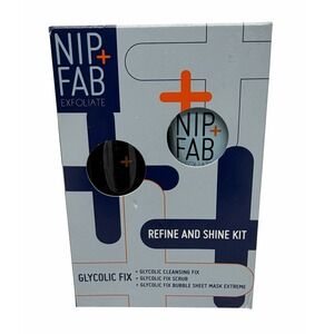 NIP + FAB Exfoliate Glycolic Scrub Fix 2.5oz Fix Cleansing Fix 5oz Bubble Mask